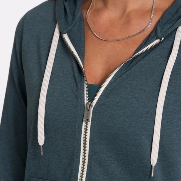 Vuori Halo Performance Zip-up Hoodie Green/Blue XS - Picture 3 of 7